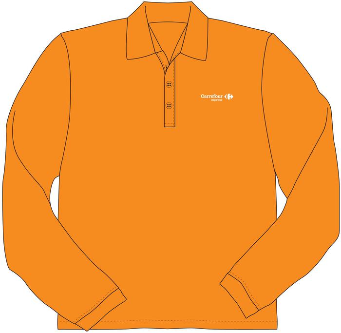 Polo men Express Orange - long sleeves