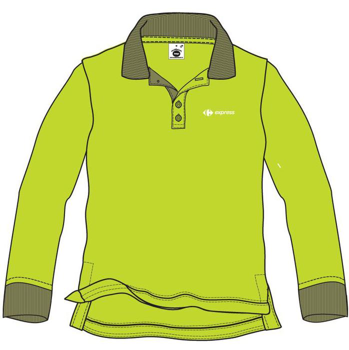 Polo heren - lange mouwen - BI-COLOR