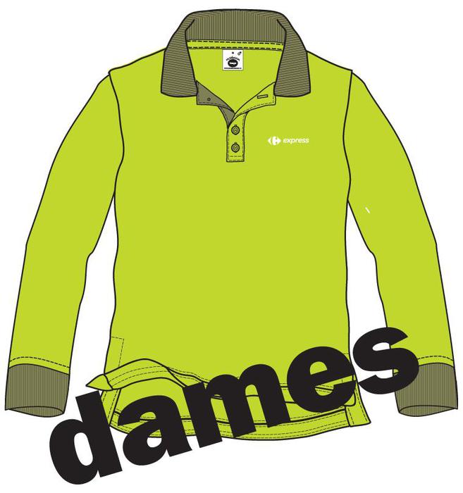 Polo dames - lange mouwen - BI-COLOR